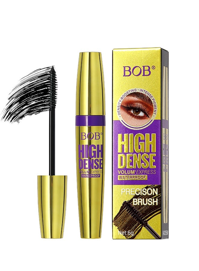 BOB High Dense Volum' Express Mascara - Gold Edition | Waterproof, Smudge-Proof for Hijab, 24H Long Lasting, Intense Black for Dense Curl & Dramatic Volume - Image 3